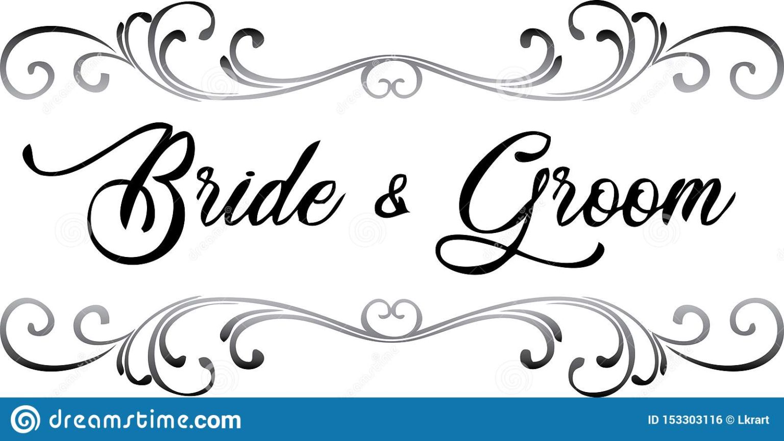 Stunning Black and White Wedding Clip Art